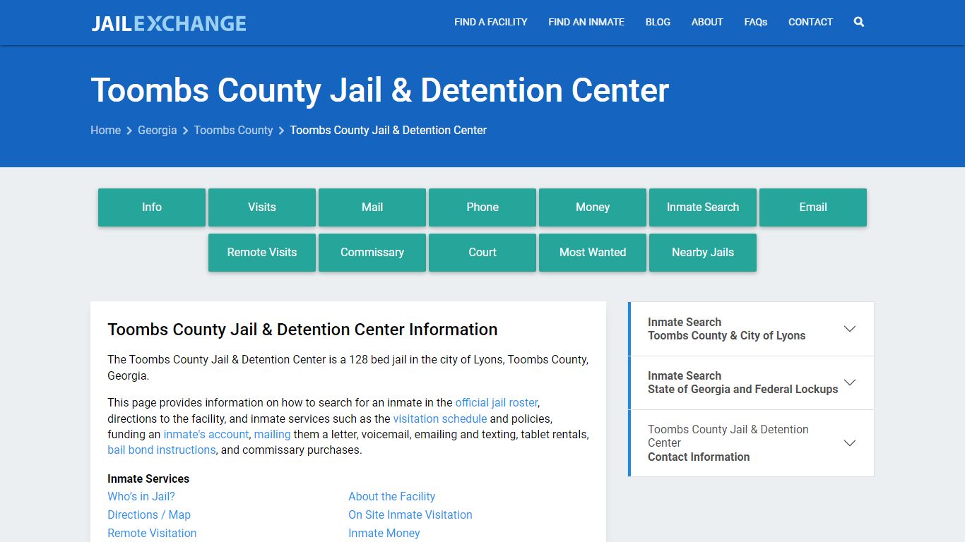 Toombs County Jail & Detention Center - Jail Exchange