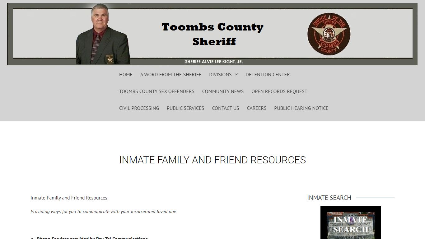 Inmate Family and Friend Resources | Toombs County Sheriff
